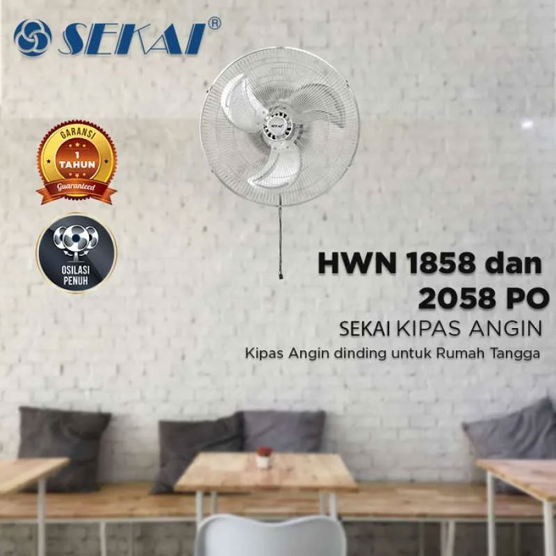 Sekai Kipas Angin Dinding Wall Fan Tornado 20 Inch - HWN 2058 PO | HWN2058PO